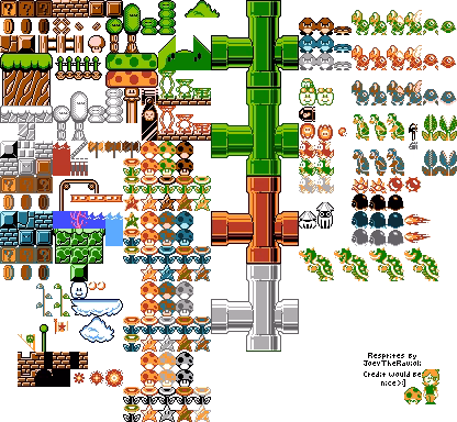 《超级马里奥兄弟》图块表（Tile map）
